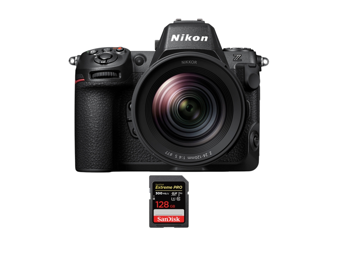 Z8 + Z 24 120mm F4 S + 1 Sandisk 128gb Uhs ii 300mb/s Máquina Fotográfica Híbrida + Ebook “20 Dicas para Fotos Que Impressionam” NIKON