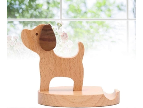 Suporte Para Celular, Suporte De Mesa Com Design De Cachorro De Madeira