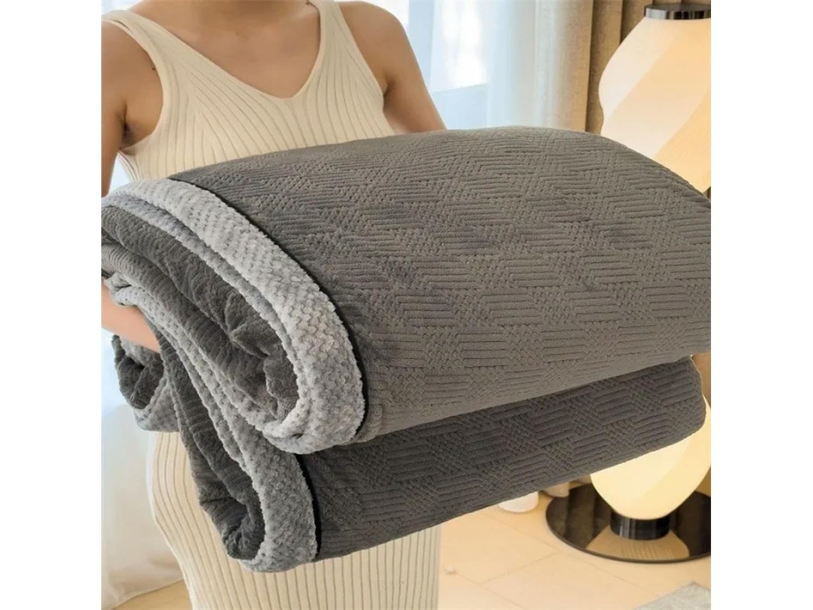 Manta Multifuncional de Lã Jacquard Gravada e Quentinha Ideal para o Inverno Cochilos, Macio, Quente, Ideal Pa