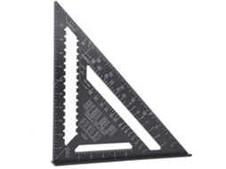 Régua Triangular De Alumínio Preto 12 Polegadas Com Ângulo Reto, Transferidor De Aço Inoxidável, Ferramenta De Medição Para Carpintaria