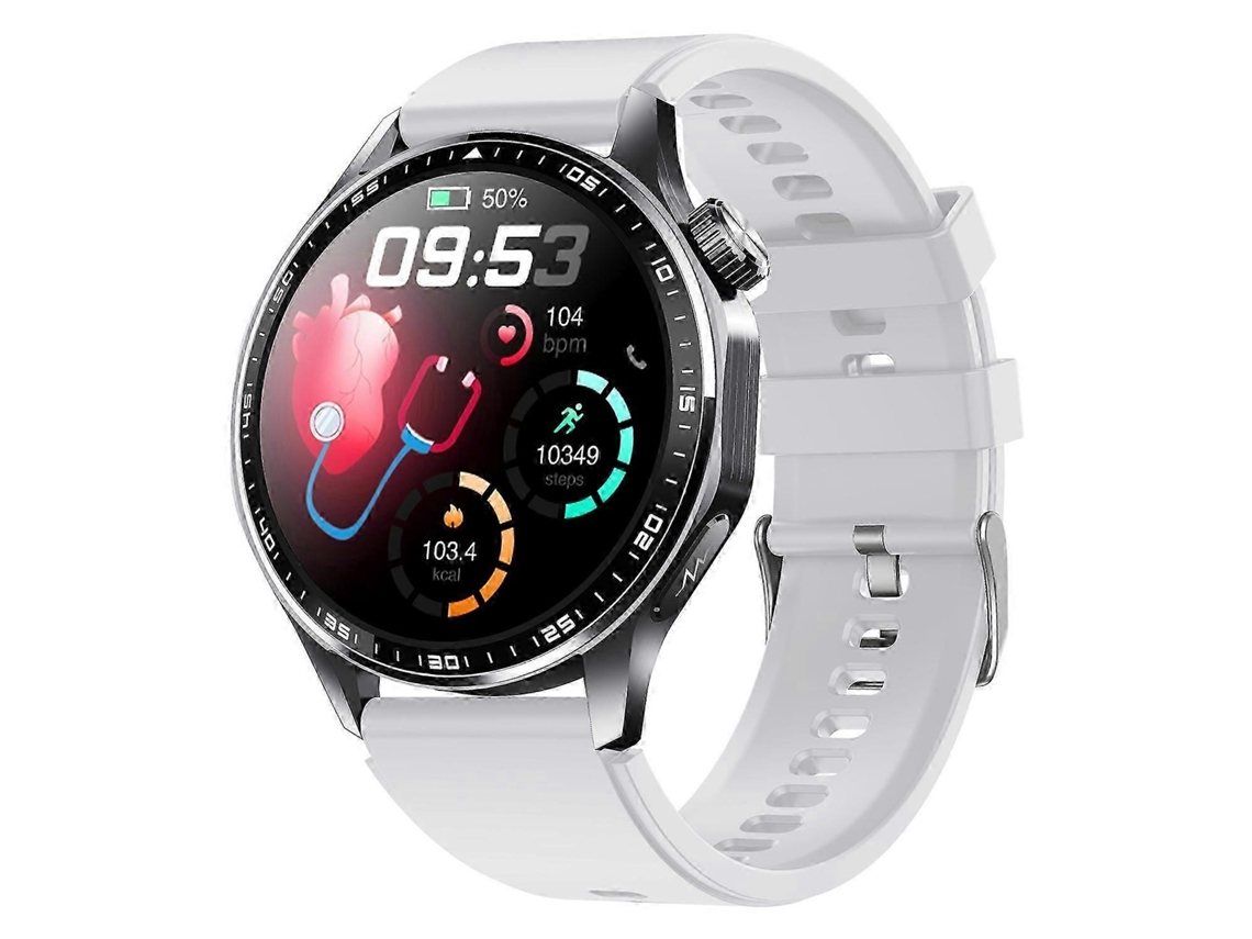 Relógio inteligente F210 com monitor de frequência cardíaca e pressão arterial, tela de 1,55 polegadas, ECG, Bluetooth, chamadas, pulseira preta Ly Ebike