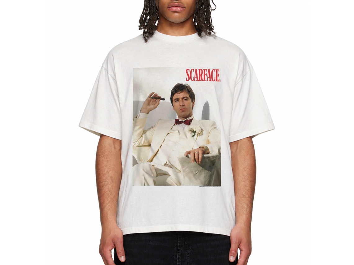 Rockinstone Scarface Movie Chillin White Adult T-shirt Size:xxl
