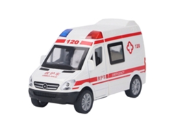 Carro Mini De Recuo Ambulância De Liga Com Luz E Música 14x6x7.5cm Transporte De Emergência