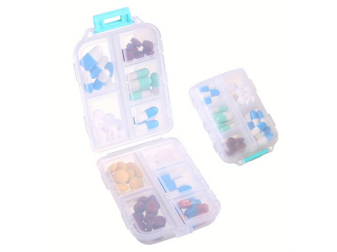 Porta Comprimidos/organizador De Medicamentos Compacto Para Viagem Branco Aquaforge