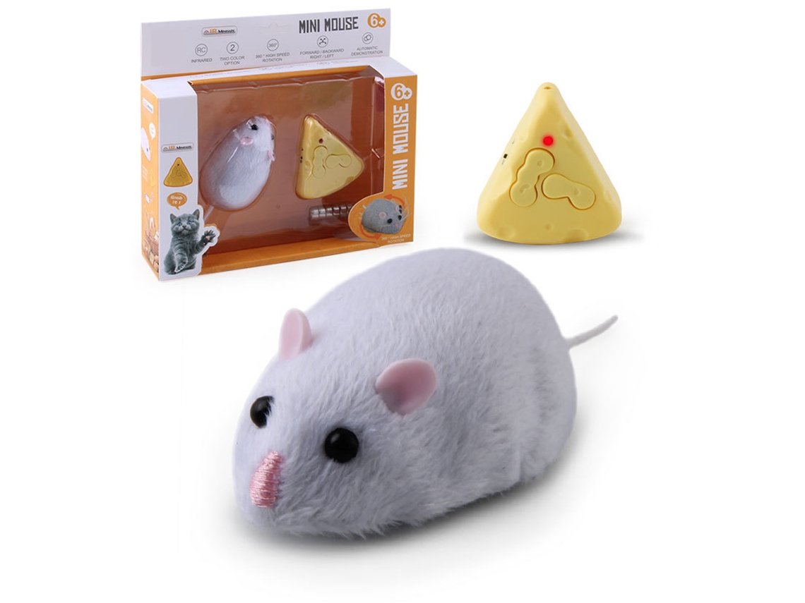 Mali brinquedo de Rato Controle Remoto para Gatos Realista Pelúcia com 4 Modos 7,5m Alcance