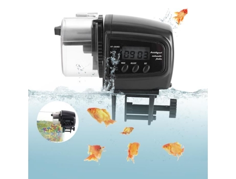Alimentador Automático De Alimentos Para Peixes Digital LCD Temporizador Máquina De Alimentação Tanque De Aquário - XY PT