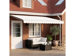 Vidaxl Toldo Retrátil Elétrico Branco 4,5 × 3 M