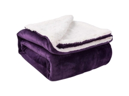 2026 manta Sherpa Twin Espesor Caliente Invierno Suave Peluche Lana Reversible Microfibra Morado 60x80"