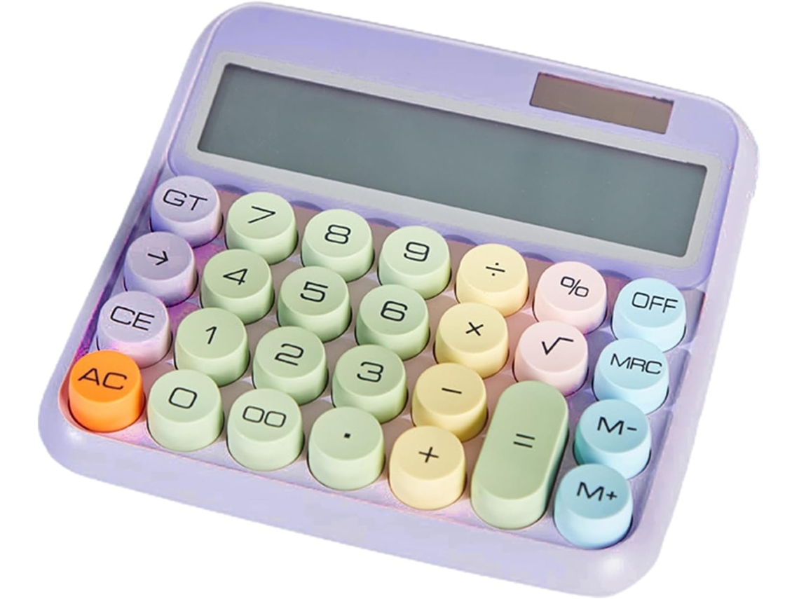 Calculadora Com Ecrã Lcd Extragrande De 5 Polegadas E 12 Dígitos, Inclinada A 15°, Com Botões Grandes E Fáceis De Pressionar (roxa).
