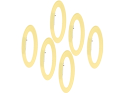 Conjunto de 6 presilhas de cabelo em acrílico amarelo nos formatos Duck Bico e Anjo Halo.