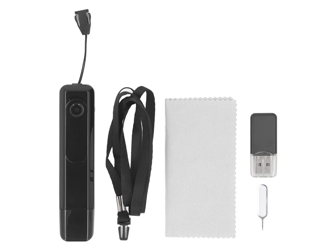 Câmera Corporal Portátil Hd 1080p De Largo Ângulo Gravador Dv Mini Com Redução De Ruído E Leitor De Cartão 8g