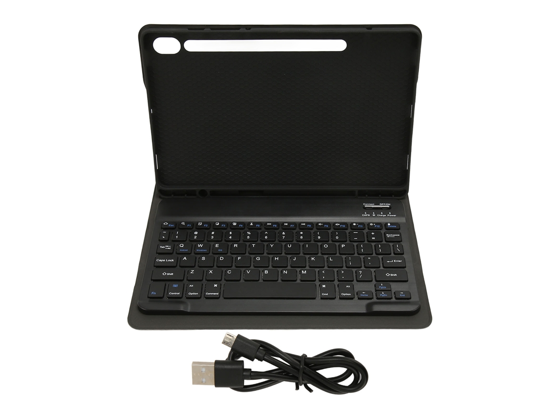 Aetheria teclado Sem Fio para Tab S9 11" 2023 com Conexão Bt e Capa de Couro Pu Preto