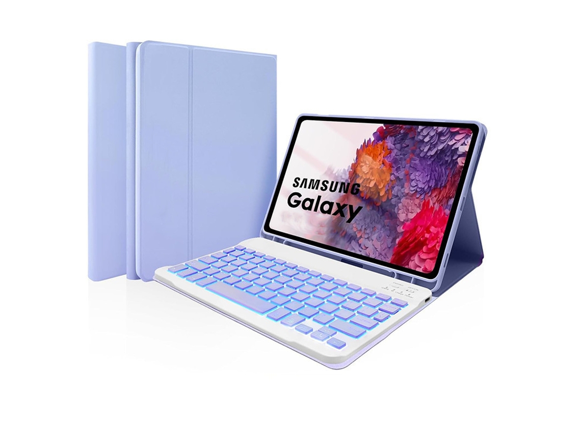 Capa Teclado CUICH para Samsung Galaxy Tab A7 104 Polegadas com Teclado Bluetooth Backlight (Roxo) 