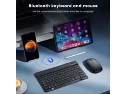 Teclado Sem Fio Para Ipad, Teclado E Mouse Bluetooth, Mini Teclado Android Para Tablet, Ipad Pro 12 Ly Ebike