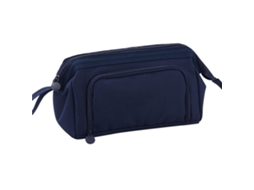 Estuche De Lapices Para Niños De Gran Capacidad Doble Capa Con Cremallera Azul Marino