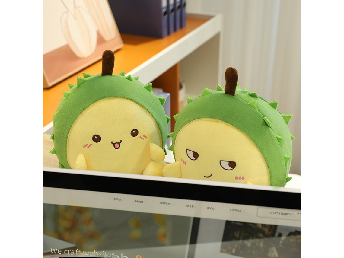 Boneco de Pelúcia Durian com Expressão Fofa, Almofada de Abraçar CHABERLU