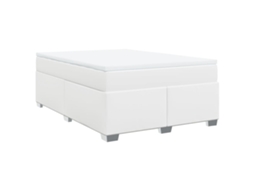 Cama com Molas Couro Artificial Branco MAISON EXCLUSIVE 140x200 cm