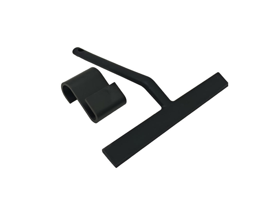 Rodo De Silicone Para Espelhos De Chuveiro Com Furos Para Pendurar, Com Suporte De Parede Correspondente.