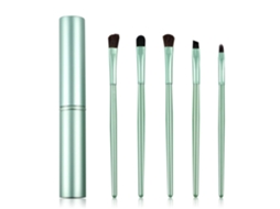 Pincéis De Maquiagem 5 Peças Bristas Sintéticas Macias Pincéis Cosméticos Portáteis Para Olhos Com Balde De Maquiagem