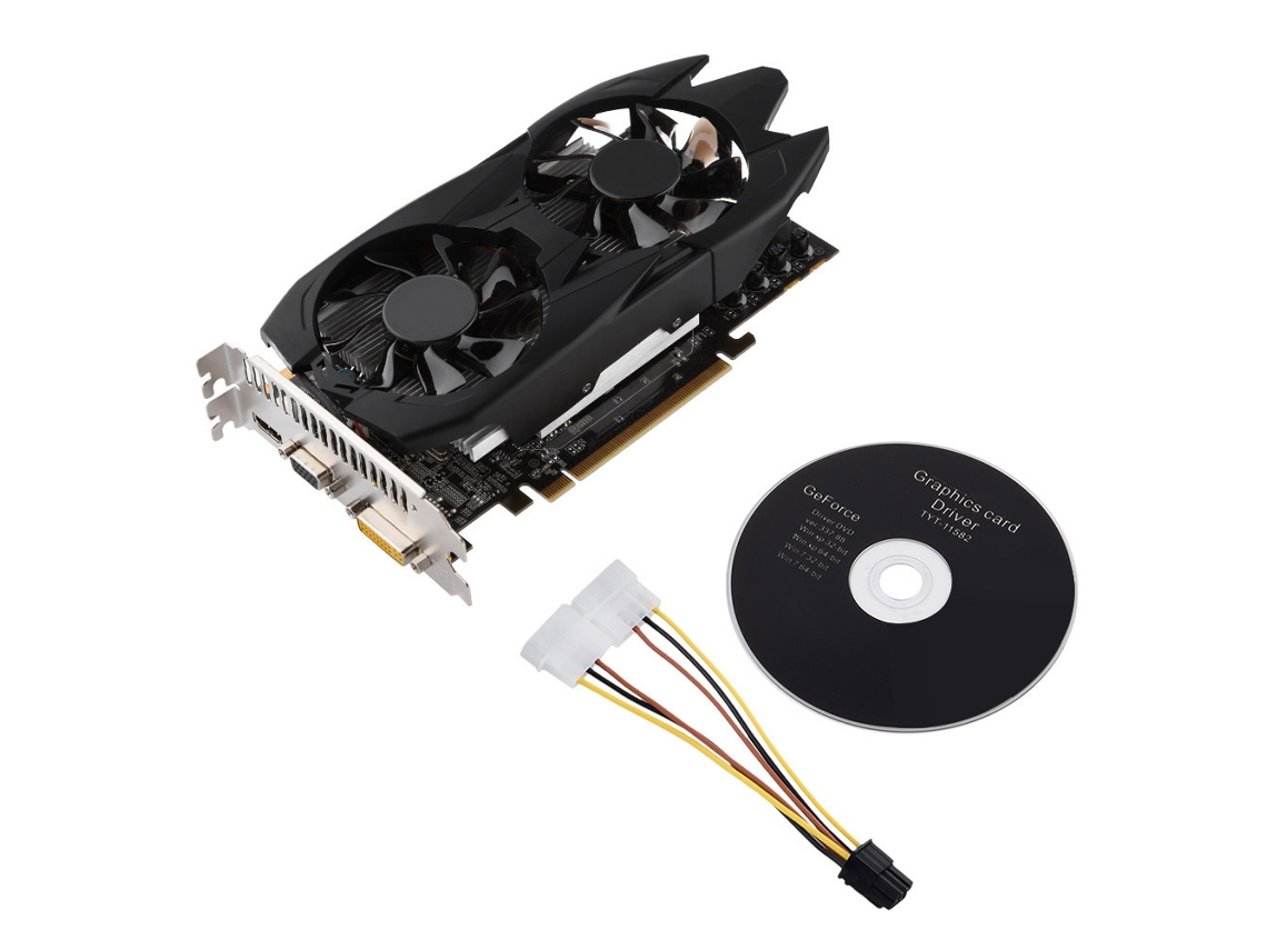 Placa De Vídeo Para Jogos Vga Gddr5 2gb 128bit Com Saídas Hdmi Dvi Hd E Dois Ventiladores De Resfriamento