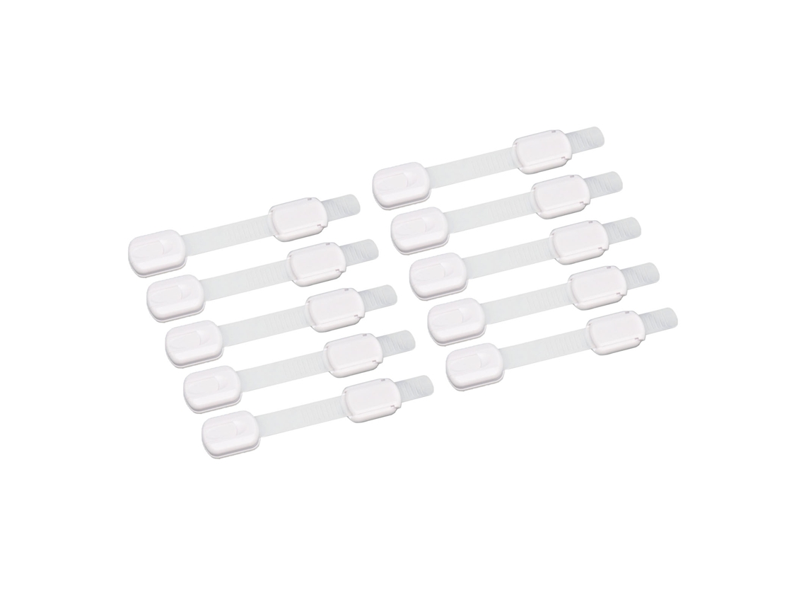 Mali travão de Segurança para Bebê Ajustável com Adesivo Protetor de Armário Gaveta Branco 10pcs