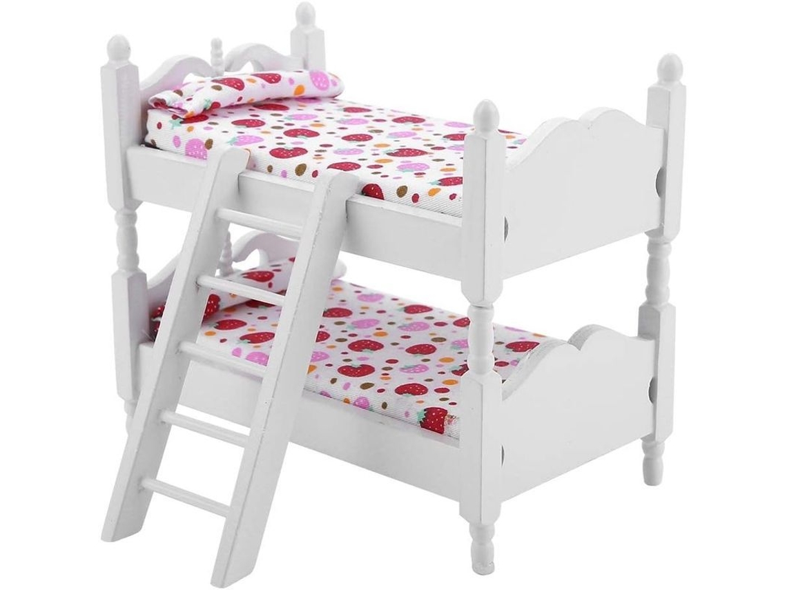 2026-litera Para Muñecas 2025, Miniatura De Madera A Escala 1:12, Muebles De Dormitorio Infantil Para Muñecas, Regalo Para Niños Y Niñas (rosa Fresa).