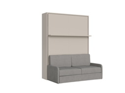 Cama Francesa Dobrável Vertical Versia Sofà 140 Com Sofá E Prateleira Argilla