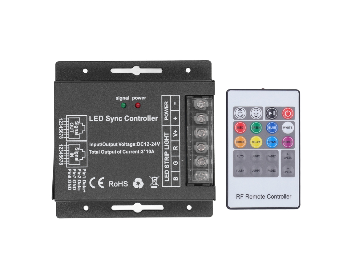 2026 controlador de Regulação Rgb para Fitas Led com Controle Remoto de 24 Teclas Módulo Led Dc 12v 24v