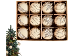 Bolas Decorativas Inquebráveis, Enfeites Para Árvore De Natal, Estilo Retrô, Com Glitter.