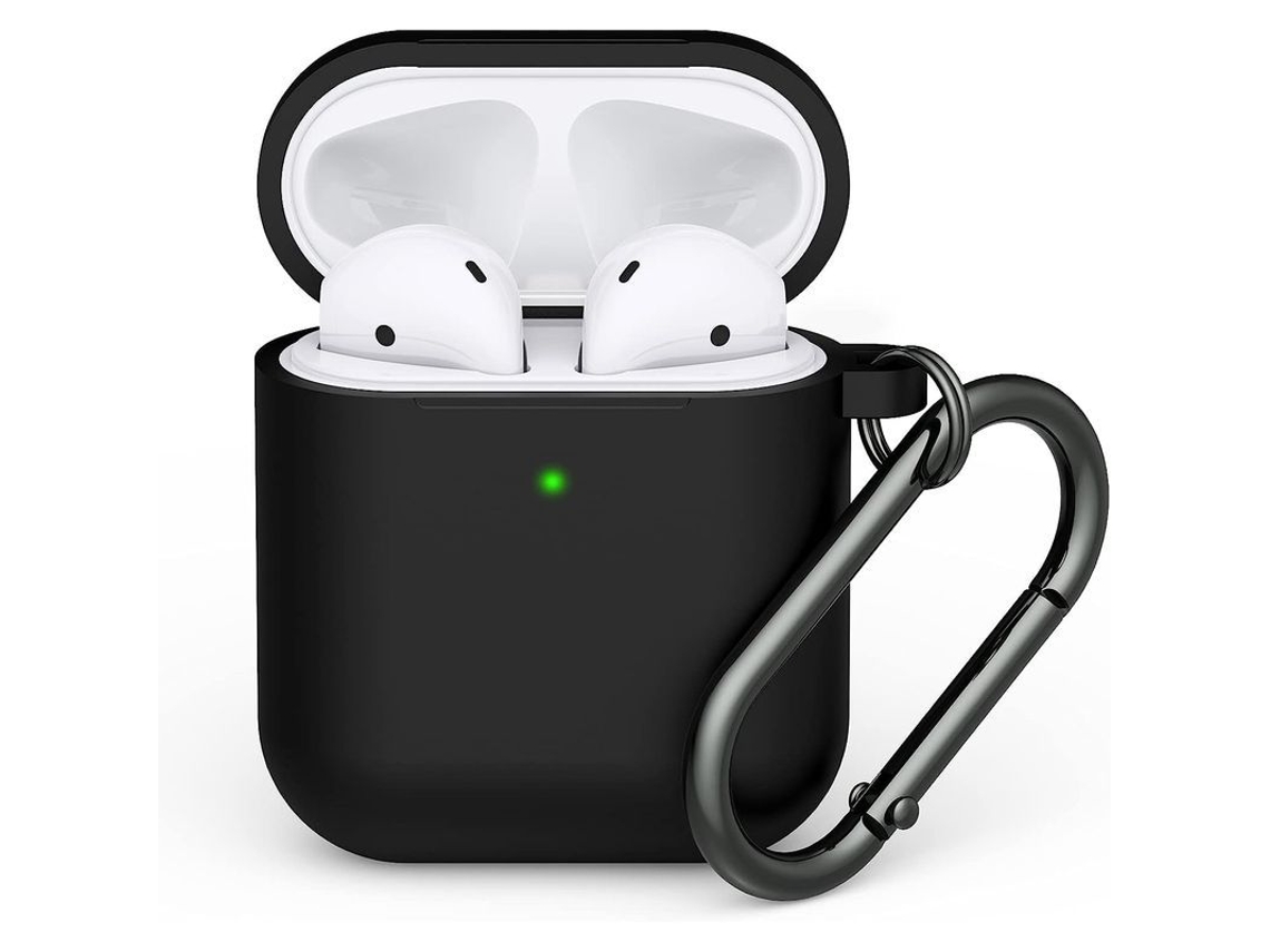 2026 capa para Airpods 1/2, Capa de Silicone Macio com Portachaves, Led Visível, Carregamento Sem Fio