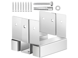 Conjunto De Suportes E Fixadores Para Postes 88,9mm Em Aço Galvanizado Tekmaquinas