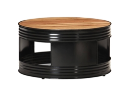 Vidaxl Mesa De Centro 68x68x36 Cm Madeira De Acácia Maciça Preto