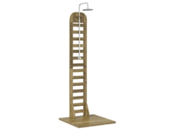 Conjunto 1 Chuveiro Externo Vidaxl Castanho Madeira De Pinho Impregnada (75 X 76 X 223 Cm)