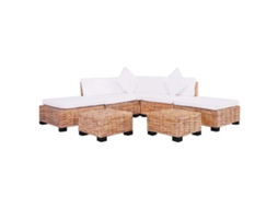 Vidaxl Conjunto De Sofás 18 Pcs Vime Genuíno