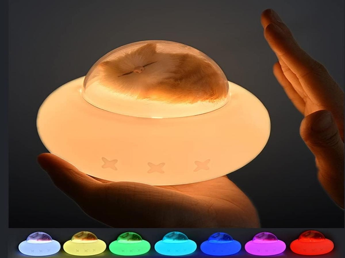 Lurelia Abajur Infantil Formato De Gato Com Silicone Sem BPA, Sensor Touch, RGB E Luz Quente Para Bebês E Crianças