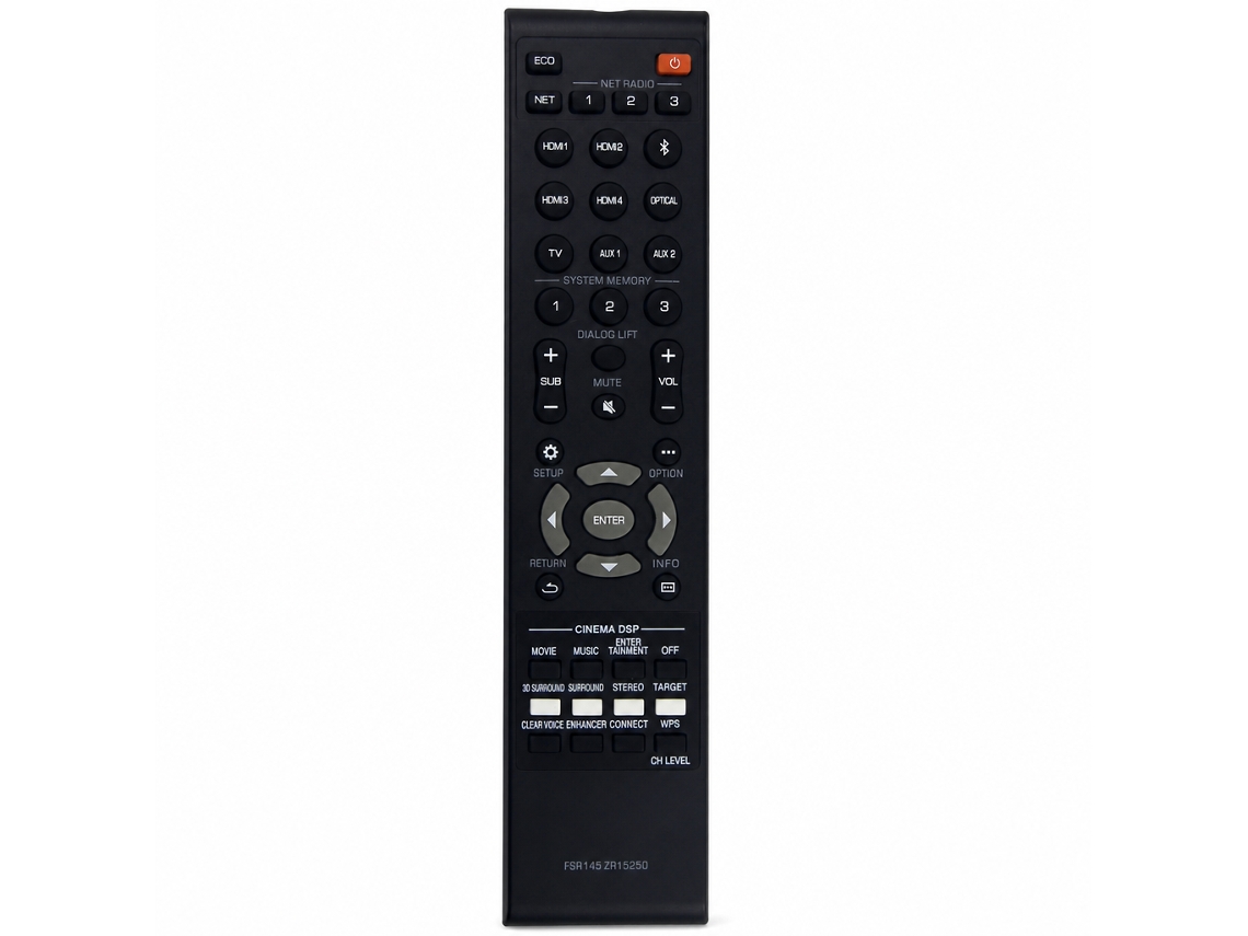 Comando À Distância De Substituição Compatível Com Recetores Av Yamaha Fsr145 Zr15250