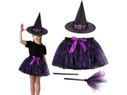 Fantasia De Bruxa Infantil Conjunto De Saia Para O Halloween Fantasia Fofa De Teia De Aranha F Vayotoy
