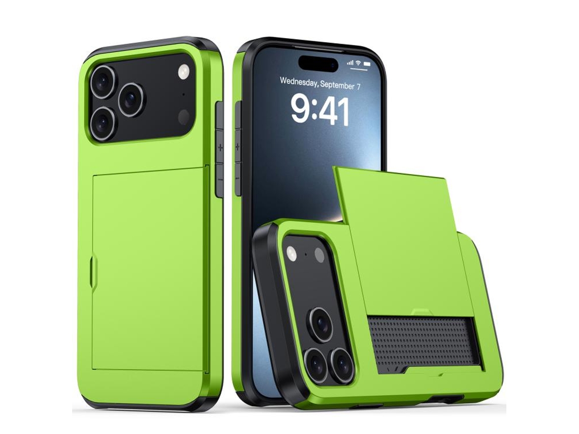 Capa Protetora À Prova De Choque Para Iphone 17 Pro - Compartimento Para Cartão