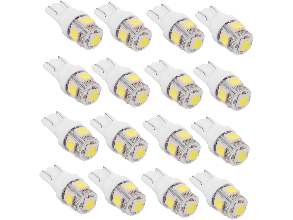 Lâmpadas LED brancas de 12V para carros, pacote com 24 unidades, para faróis e luzes de leitura.