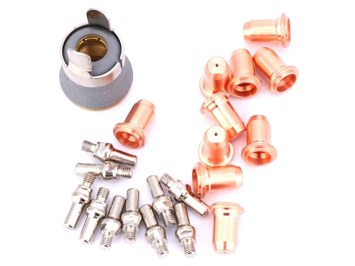22 Peças De Reposição Para Tocha De Plasma Pt60 Pt40: Bico De 1,0 Mm, Eletrodo, Escudo, Copa, Stand Off