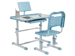 Mesa Infantil BTFORUS ajustável, com gaveta e prateleira, ângulo regulável, 80x49.5x82cm, azul e branco