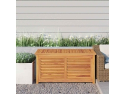 Vidaxl Caixa De Arrumação P/ Jardim Com Saco 114x50x58 Cm Teca Maciça