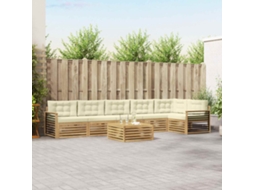 Vidaxl Conjunto De Sofás Para Exterior 7 Unid. Branco E Creme