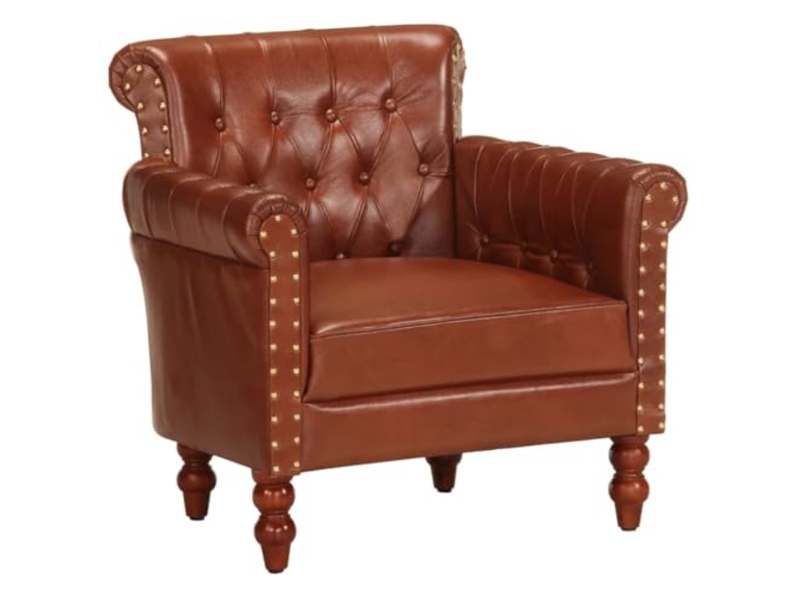 Armchair, Armchairs Vidaxl Marrom Couro