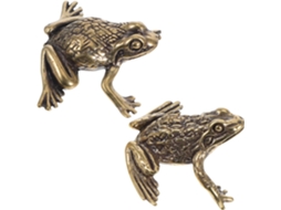 Conjunto Estatuetas Latão Dourado Decoração Design Retrô Criativo Interiores Exclusivos Sapo Mesa GOKOCO