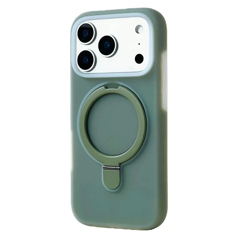 Capa De Celular Com Anel Magnético Em Silicone Líquido (verde Escuro Para Iphone 16 Pro Max)