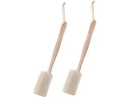 Escova De Costas Hemobllo Com Cabo Longo Em Bucha Vegetal E Madeira, 2 Peças, Fácil De Usar, Massagem Confortável
