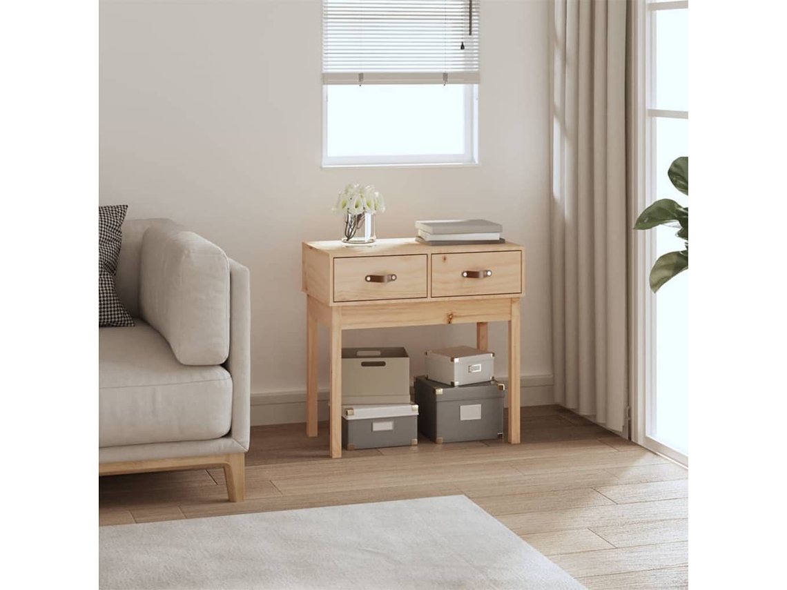 Vidaxl Mesa Consola 76,5x40x75 Cm Madeira De Pinho Maciço