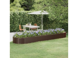 Vidaxl Canteiro Elevado Jardim 396x100x36 Aço Galvanizado Castanho