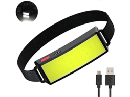 Rebe lanterna Frontal Led Cob, Recarregável Via Usb, Impermeável Ipx4, 500 Lúmens, 2 Peças, 3 Modos de Iluminação